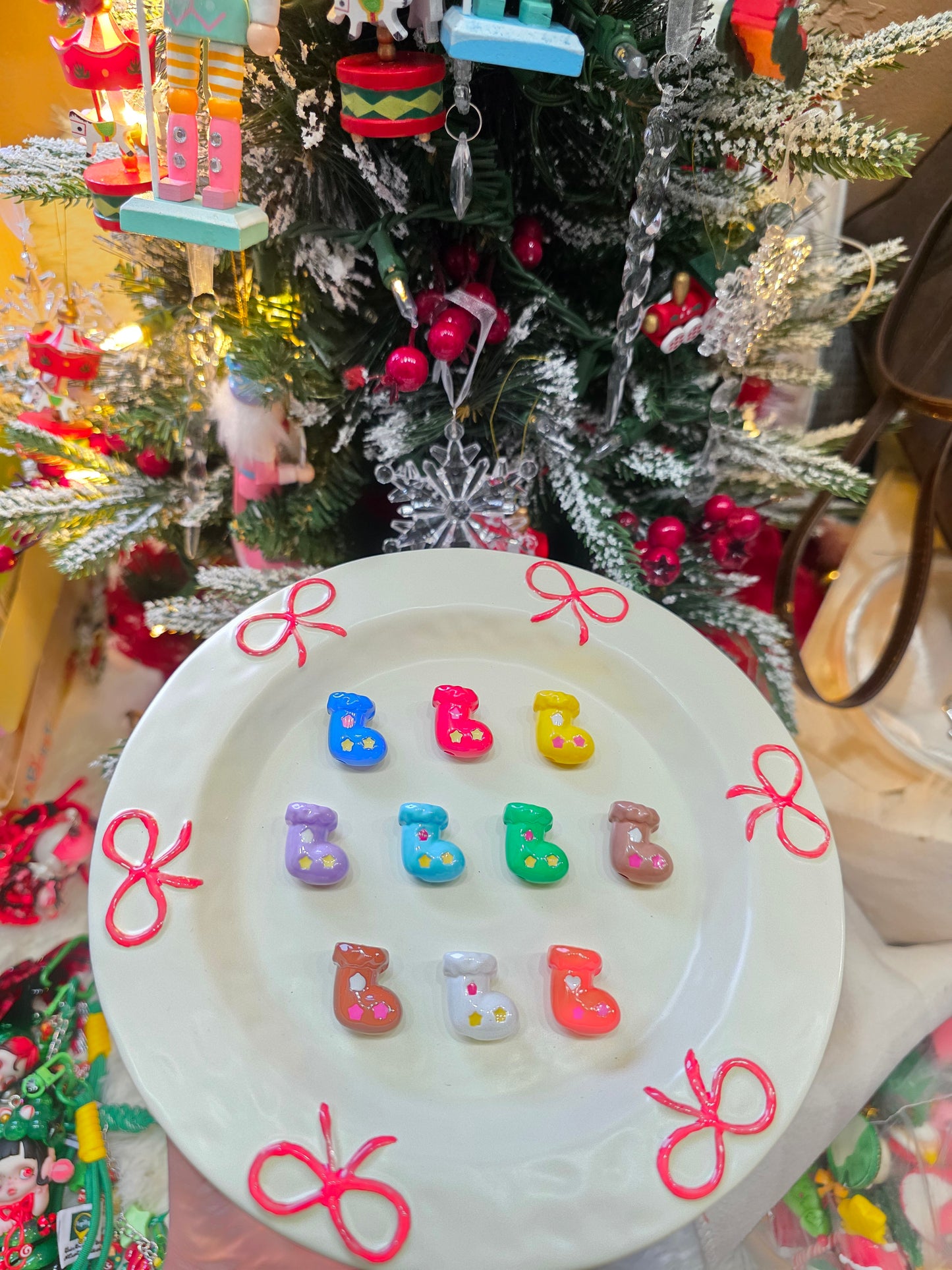 Christmas Sock bead - 10 pcs mix color