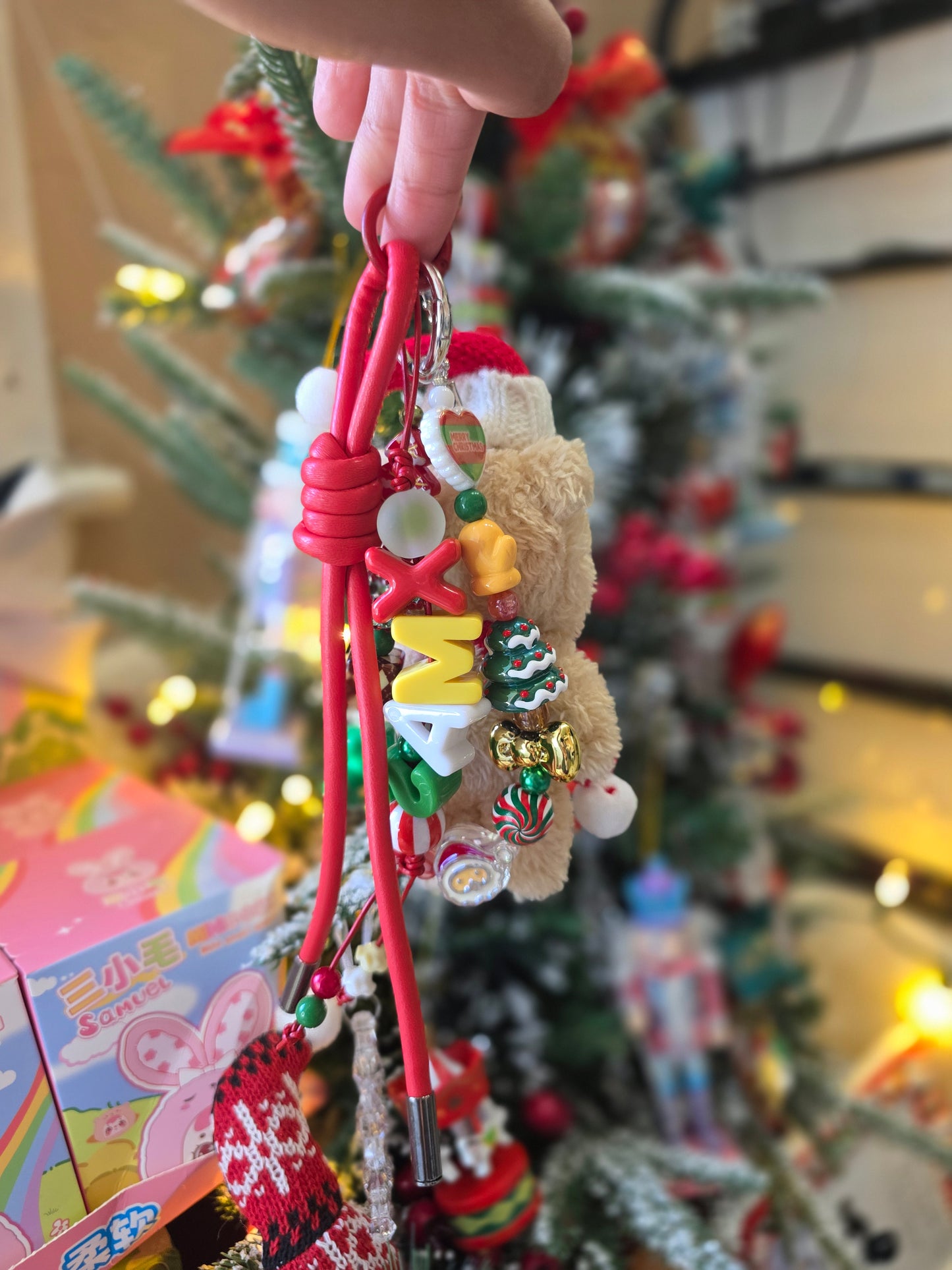 Christmas Keychain with Bear 🐻