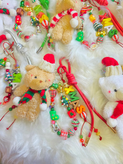 Christmas Keychain with Bear 🐻