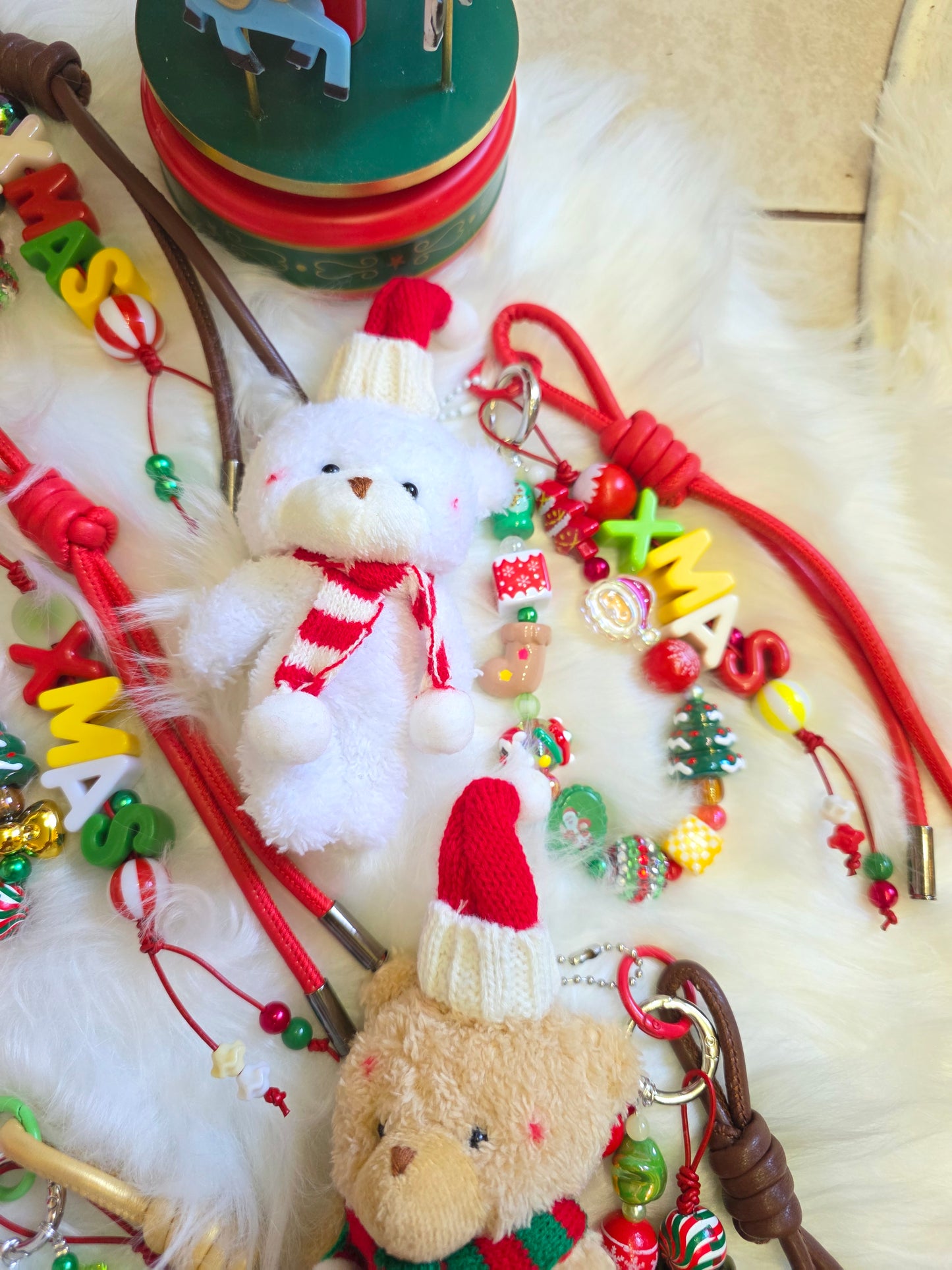 Christmas Keychain with Bear 🐻